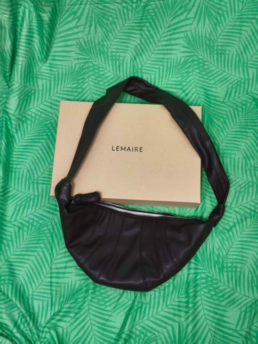 Lemaire Croissant Bag Dark Brown Leather Crossbody Shoulder Bag, Brand New